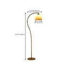 Lampadaire arqué moderne avec abat-jour en dôme de verre pour salon
