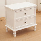 Table de chevet classique à 3 tiroirs en bois blanc pur