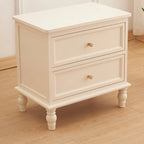 Table de chevet classique à 3 tiroirs en bois blanc pur