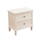 Table de chevet classique à 3 tiroirs en bois blanc pur