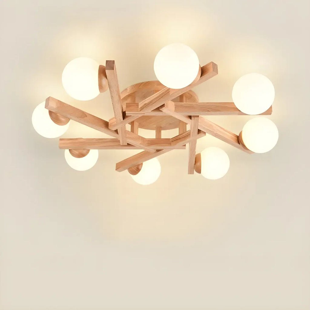 Plafonnier semi-encastré Globe LED blanc pour salon