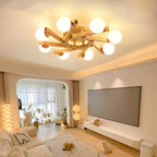 Plafonnier semi-encastré Globe LED blanc pour salon
