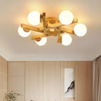 Plafonnier semi-encastré Globe LED blanc pour salon