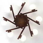 Plafonnier semi-encastré Globe LED blanc pour salon