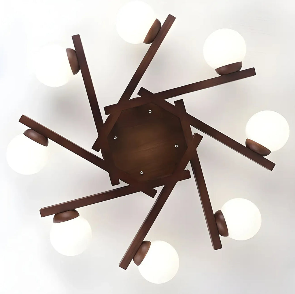 Plafonnier semi-encastré Globe LED blanc pour salon