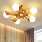 Plafonnier semi-encastré Globe LED blanc pour salon