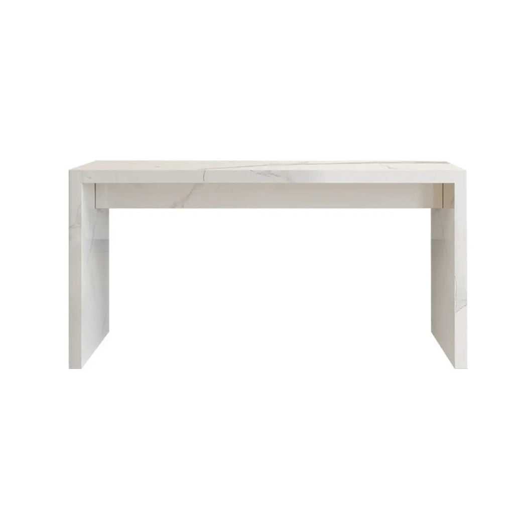 Tables de bar rectangulaires minimalistes en marbre blanc cassé