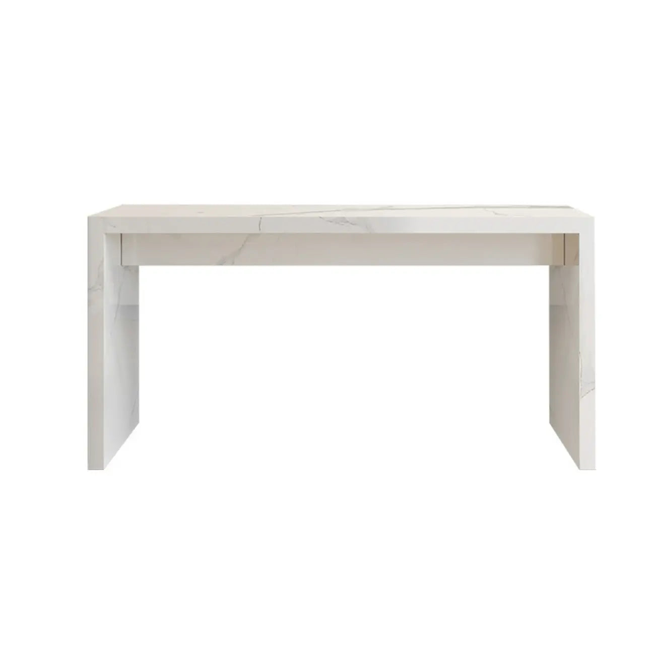 Tables de bar rectangulaires minimalistes en marbre blanc cassé