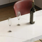 Tables de bar rectangulaires minimalistes en marbre blanc cassé