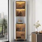 Vitrine moderne glamour en bois blanc et or avec verre