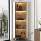 Vitrine moderne glamour en bois blanc et or avec verre