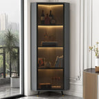 Vitrine moderne glamour en bois blanc et or avec verre