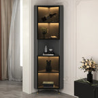 Vitrine moderne glamour en bois blanc et or avec verre