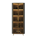 Vitrine moderne glamour en bois blanc et or avec verre