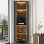 Vitrine moderne glamour en bois blanc et or avec verre