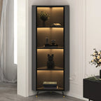 Vitrine moderne glamour en bois blanc et or avec verre