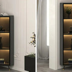 Vitrine moderne glamour en bois blanc et or avec verre