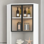 Vitrine moderne glamour en bois blanc et or avec verre