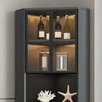 Vitrine moderne glamour en bois blanc et or avec verre