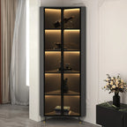 Vitrine moderne glamour en bois blanc et or avec verre