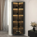 Vitrine moderne glamour en bois blanc et or avec verre