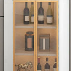 Vitrine moderne glamour en bois blanc et or avec verre
