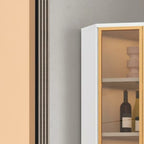 Vitrine moderne glamour en bois blanc et or avec verre