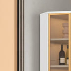 Vitrine moderne glamour en bois blanc et or avec verre