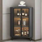 Vitrine moderne glamour en bois blanc et or avec verre