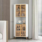 Vitrine moderne glamour en bois blanc et or avec verre
