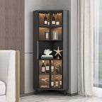 Vitrine moderne glamour en bois blanc et or avec verre