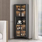 Vitrine moderne glamour en bois blanc et or avec verre