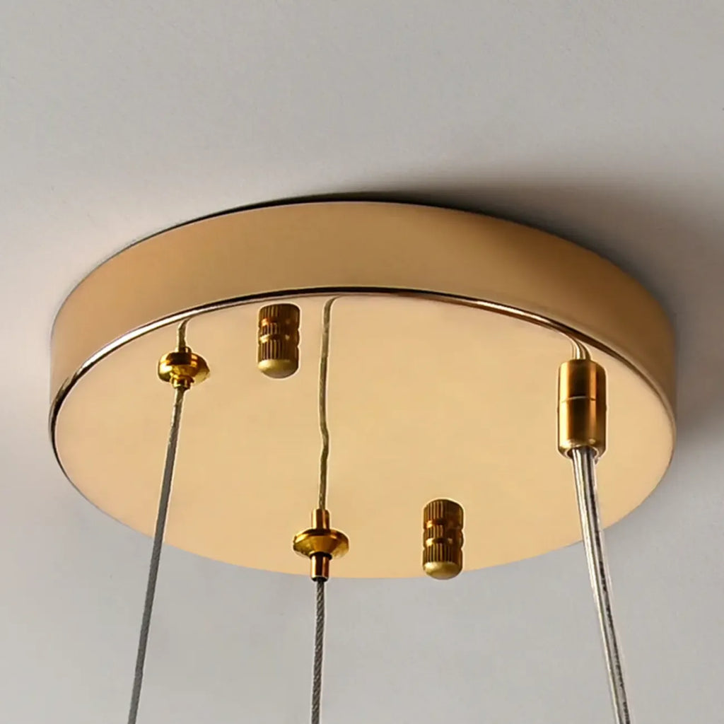 Lampadario regolabile in altezza a globo di cristallo oro a stella