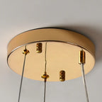 Lampadario regolabile in altezza a globo di cristallo oro a stella