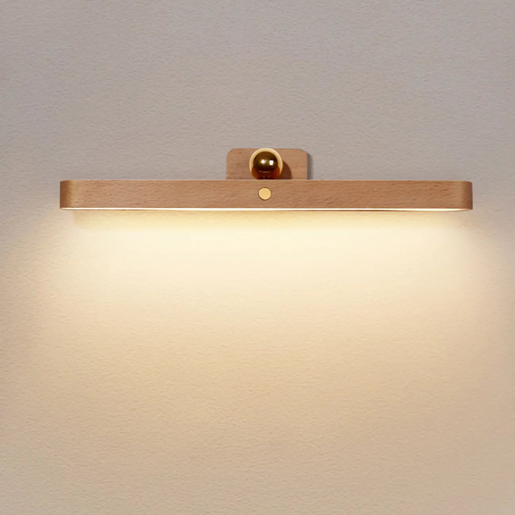 Applique murale LED droite minimaliste en bois naturel