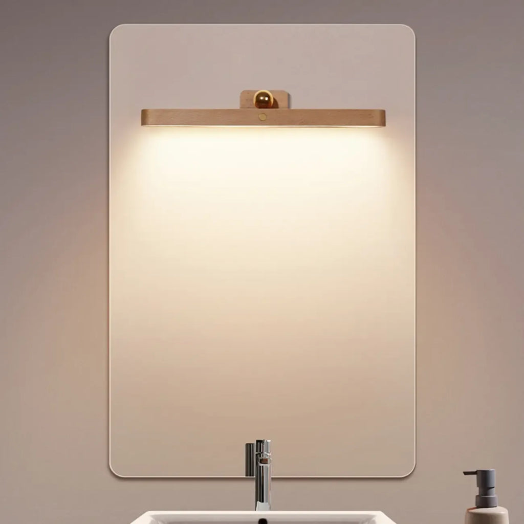 Applique murale LED droite minimaliste en bois naturel