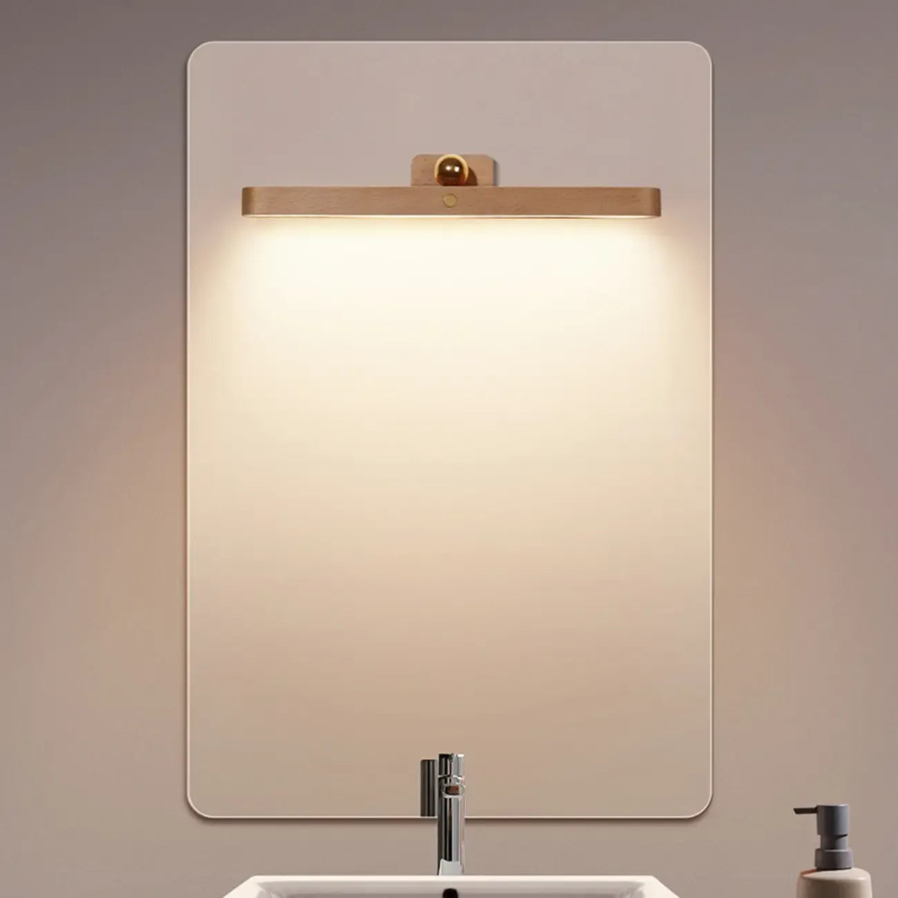 Applique murale LED droite minimaliste en bois naturel