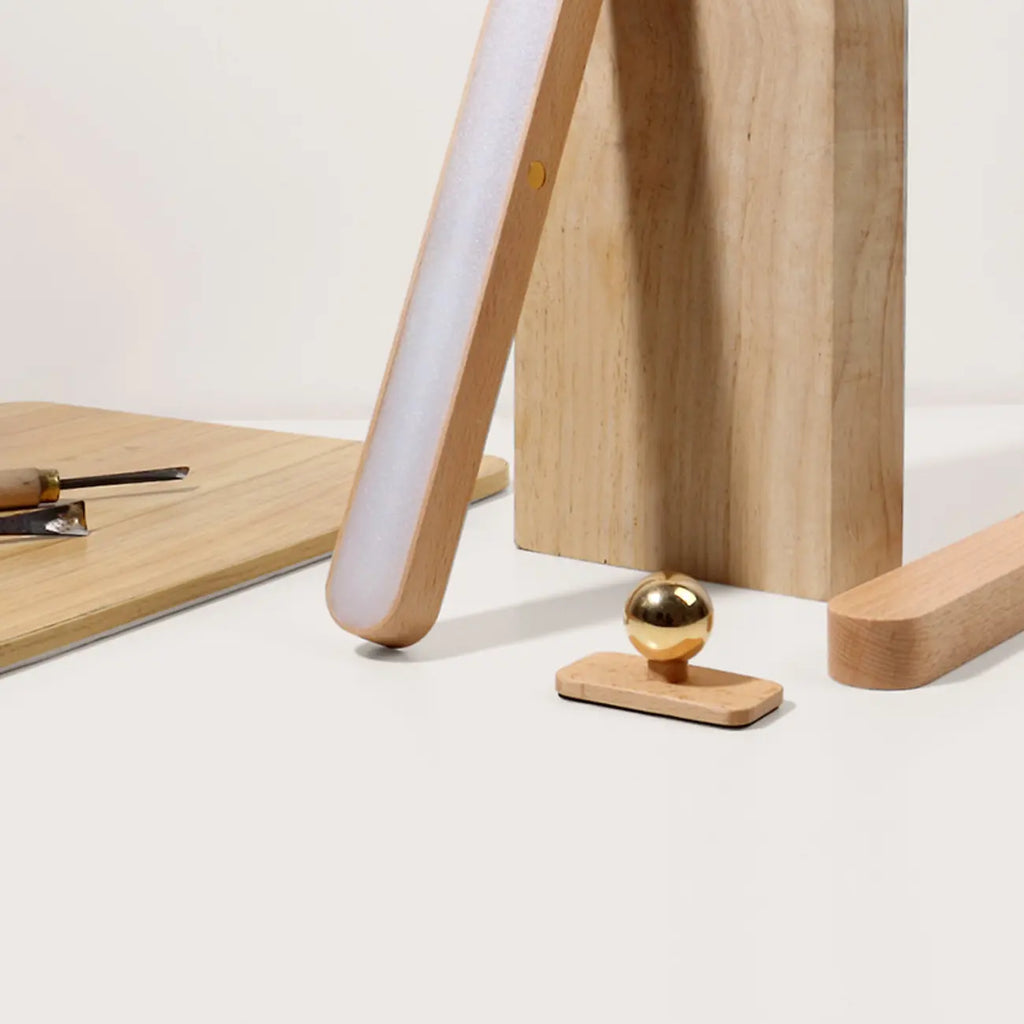 Applique murale LED droite minimaliste en bois naturel