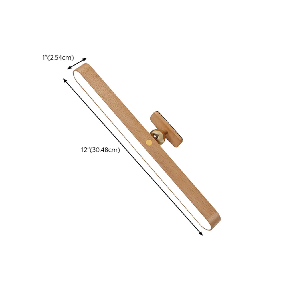 Applique murale LED droite minimaliste en bois naturel