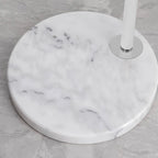 Lampadaire arqué moderne chromé blanc avec abat-jour en forme de fleur