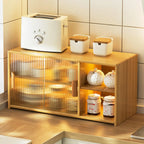 Vitrine en bambou avec porte vitrée pour cuisine