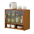 Vitrine en bambou avec porte vitrée pour cuisine