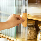Vitrine en bambou avec porte vitrée pour cuisine
