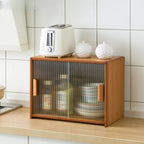 Vitrine en bambou avec porte vitrée pour cuisine