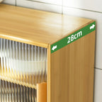 Vitrine en bambou avec porte vitrée pour cuisine