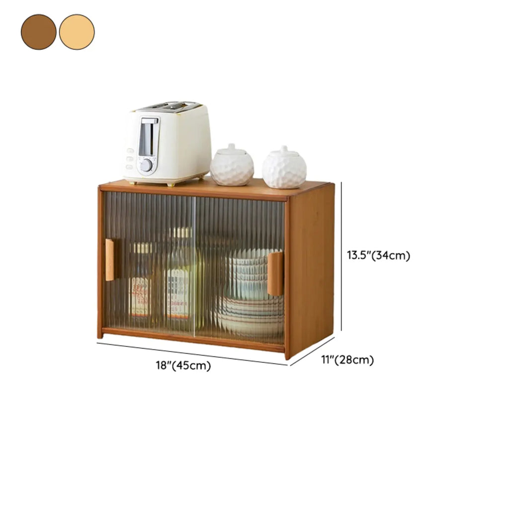 Vitrine en bambou avec porte vitrée pour cuisine