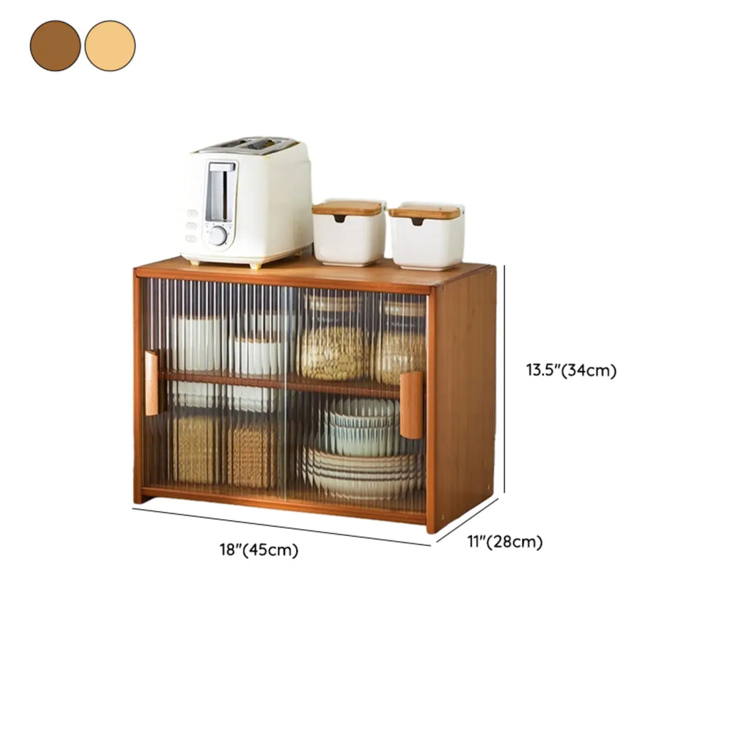 Vitrine en bambou avec porte vitrée pour cuisine