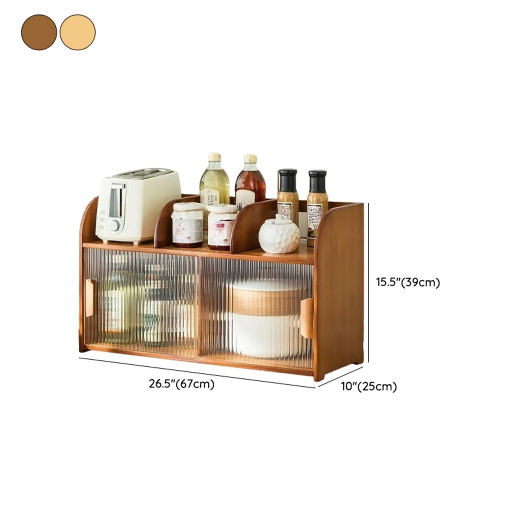 Vitrine en bambou avec porte vitrée pour cuisine