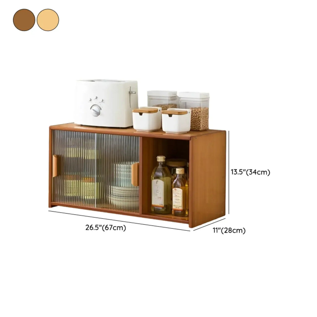 Vitrine en bambou avec porte vitrée pour cuisine