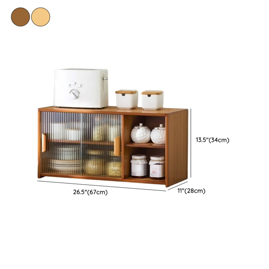 Vitrine en bambou avec porte vitrée pour cuisine